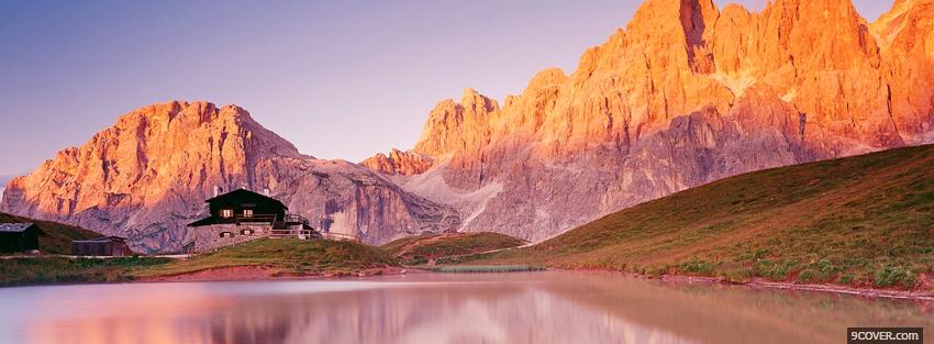 Photo home and mountains nature Facebook Cover for Free