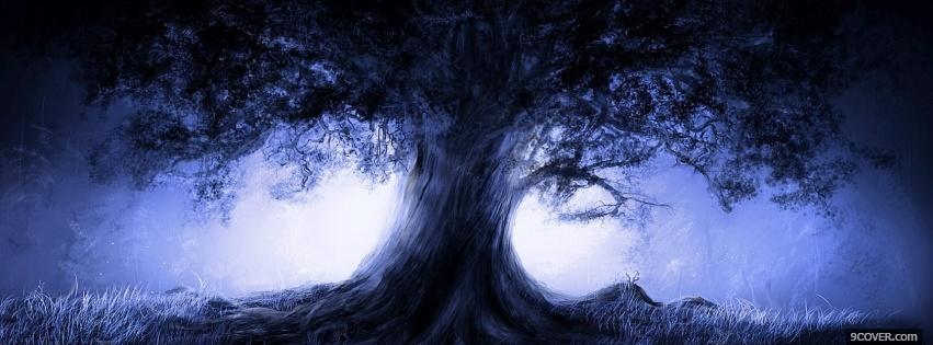 Photo fantasy dark tree nature Facebook Cover for Free