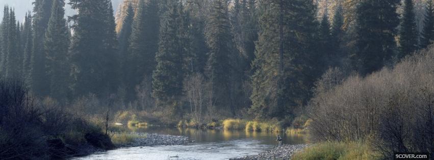 Photo mountain river nature Facebook Cover for Free