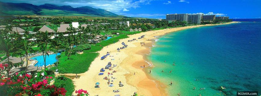 Photo kaanapali beach maui nature Facebook Cover for Free