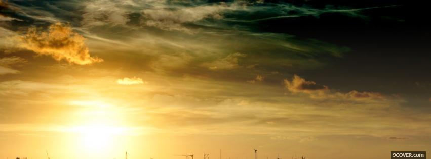 Photo susnet electrical lines nature Facebook Cover for Free