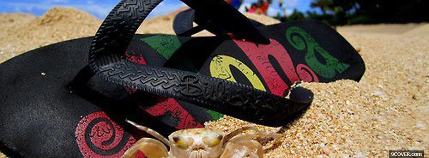 Photo sandal sand nature Facebook Cover for Free