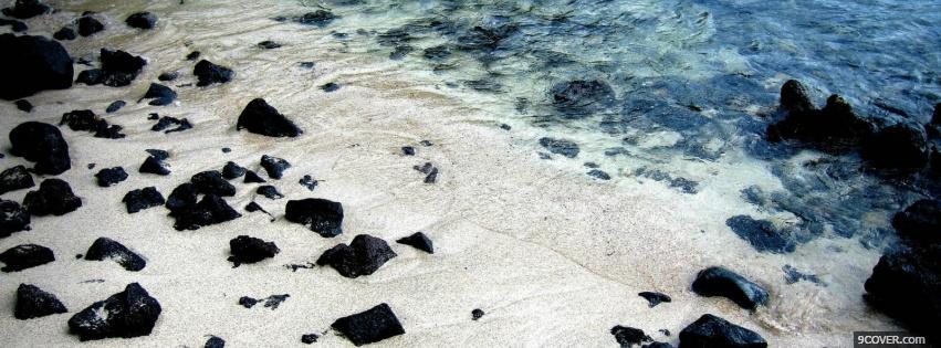 Photo sand dark rocks nature Facebook Cover for Free