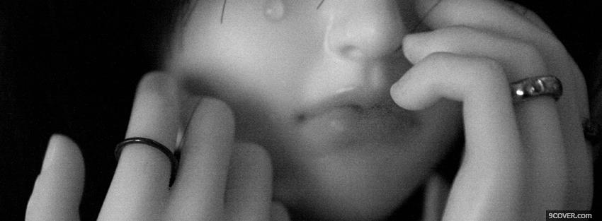 Photo girl crying Facebook Cover for Free