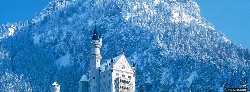 Photo winter snow and castle Facebook Cover for Free