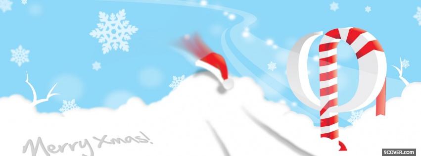 Photo candy cane christmas Facebook Cover for Free