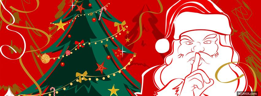 Photo santa claus tree christmas Facebook Cover for Free