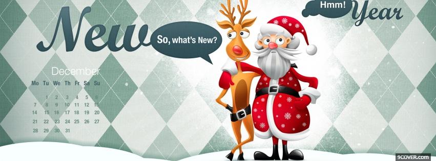 Photo santa claus with reindeer Facebook Cover for Free