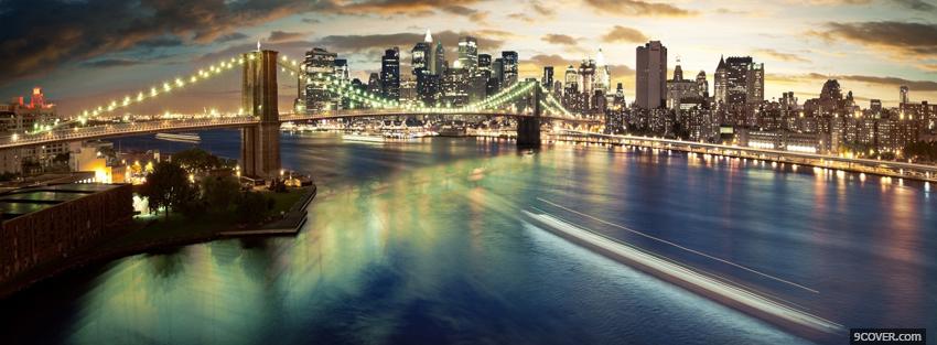 Photo brooklyn and bridge city Facebook Cover for Free