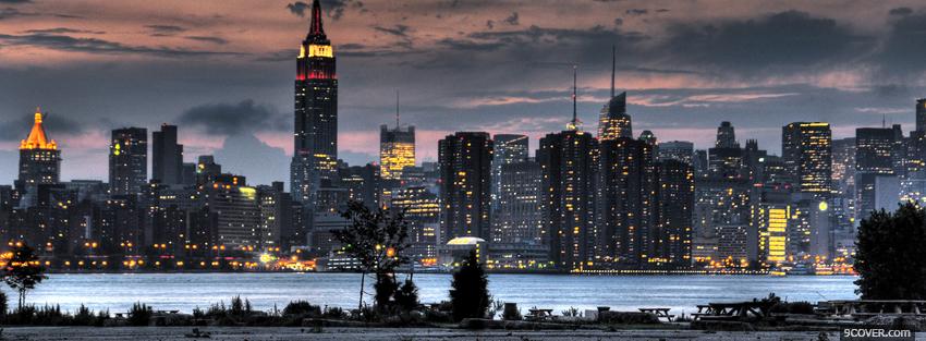 Photo empire state building city Facebook Cover for Free