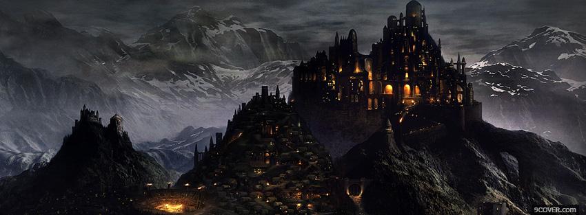 Photo dark medieval city Facebook Cover for Free