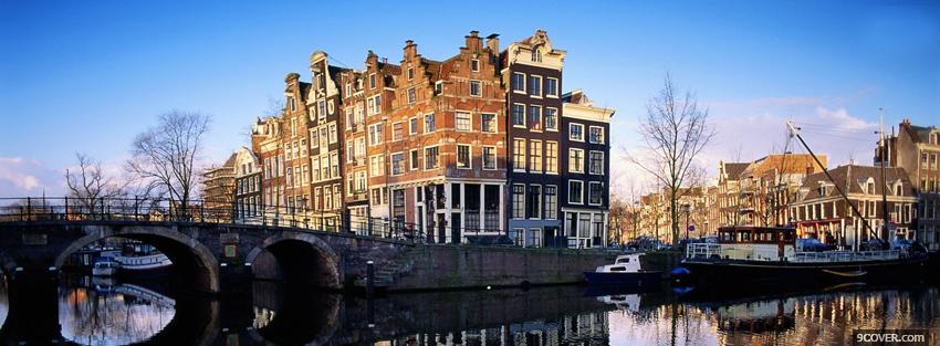 Photo amsterdam city Facebook Cover for Free