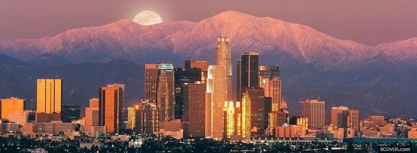 Photo city of los angeles Facebook Cover for Free