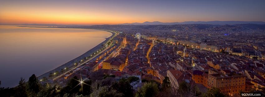 Photo nice city at night Facebook Cover for Free