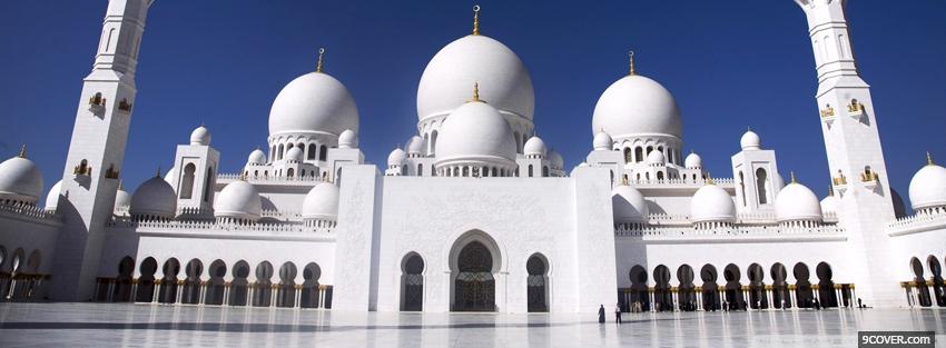 Photo the abu dhabi mosque Facebook Cover for Free