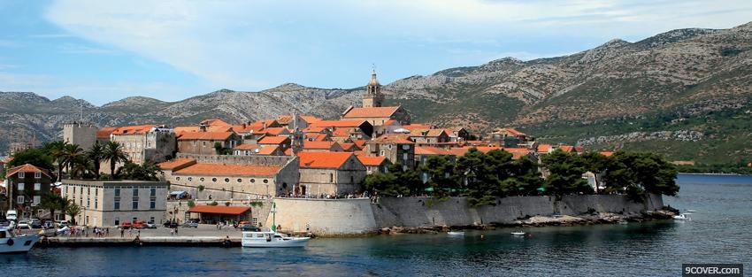 Photo korcula city Facebook Cover for Free