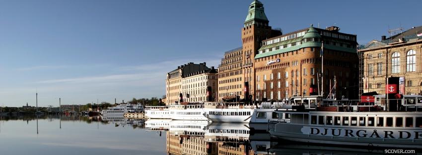 Photo stockholm city Facebook Cover for Free