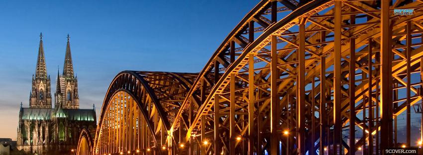 Photo hohenzollern bridge germany city Facebook Cover for Free