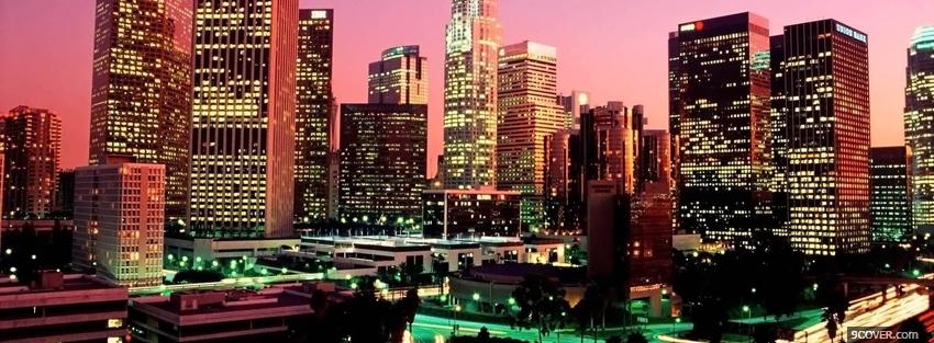 Photo los angeles city Facebook Cover for Free