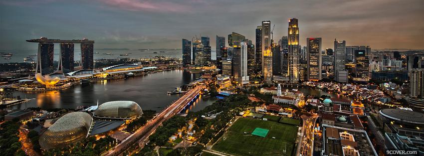 Photo singapore buildings city Facebook Cover for Free