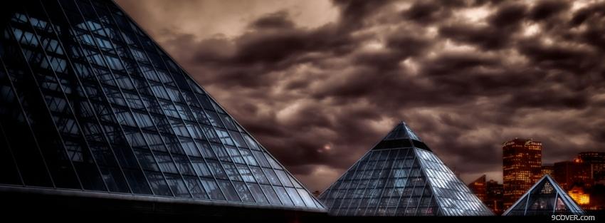 Photo glass pyramids city Facebook Cover for Free