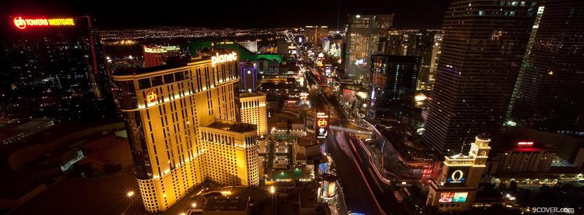 Photo night life las vegas city Facebook Cover for Free