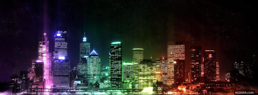 Photo rainbow city Facebook Cover for Free