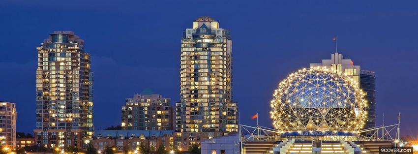 Photo night in vancouver city Facebook Cover for Free