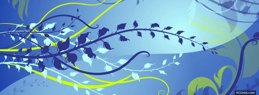 Photo flowing branch creative Facebook Cover for Free