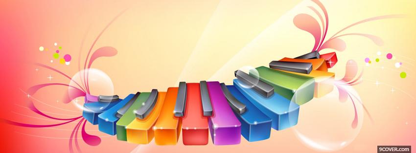 Photo colorful piano creative Facebook Cover for Free