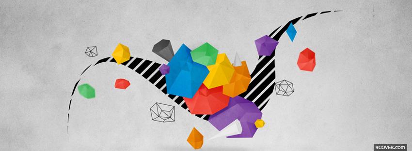 Photo lines and shapes creative Facebook Cover for Free