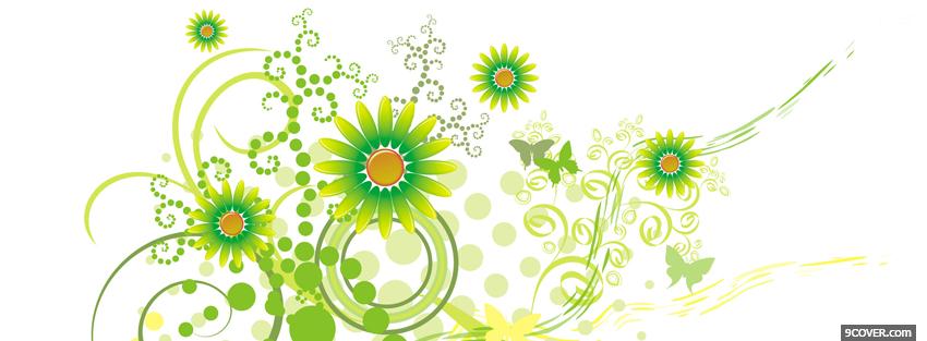 Photo green flowers creative Facebook Cover for Free