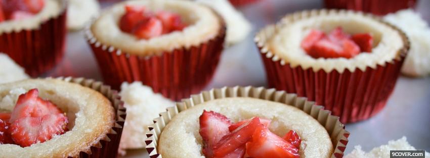 Photo strawberry muffins food Facebook Cover for Free