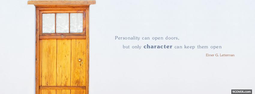Photo personality open doors quote Facebook Cover for Free