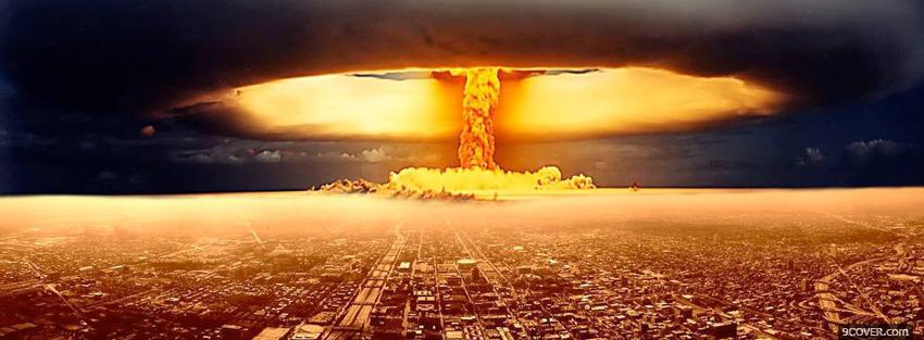 Photo nuclear explosion war Facebook Cover for Free