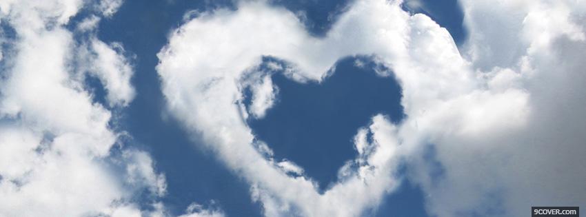 Photo Heart In Clouds Facebook Cover for Free
