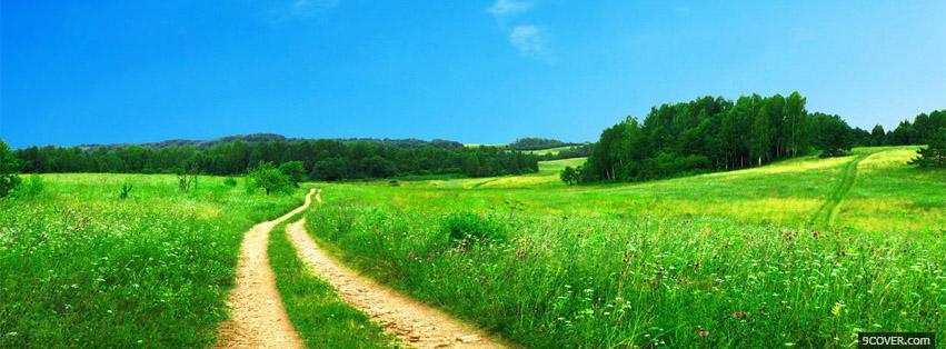 Photo Green Path  Facebook Cover for Free