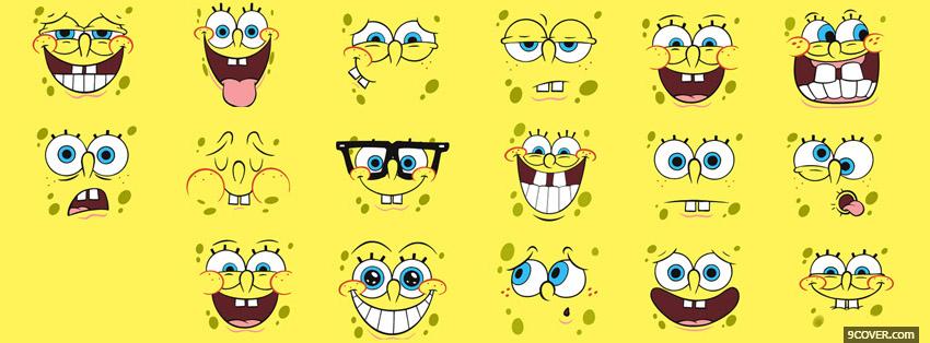 Photo Sponge Bob Funny Face Facebook Cover for Free