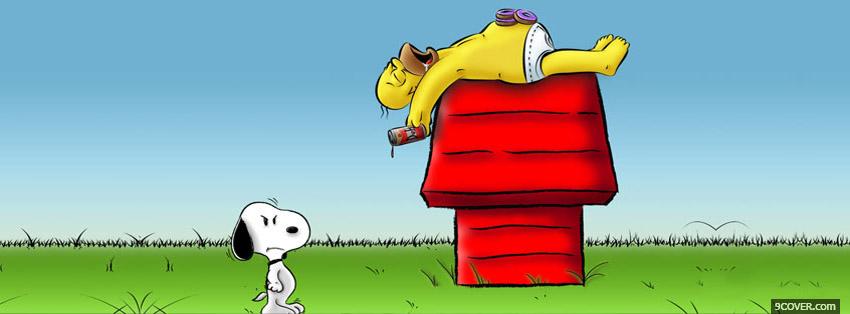 Photo Homer And Snoopy Facebook Cover for Free