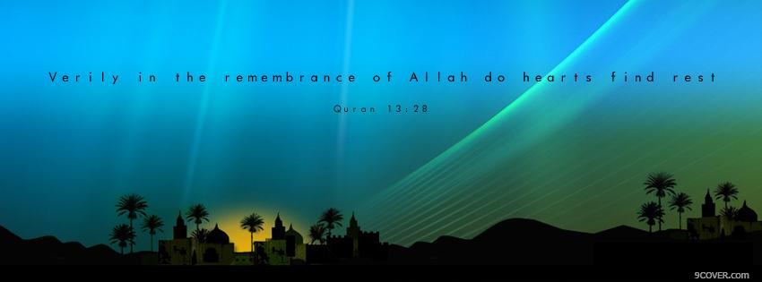 Photo Remembrance Of Allah  Facebook Cover for Free