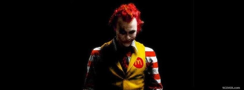 Photo Ronald Mcdonald Joker Facebook Cover for Free