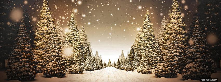 Photo Beautiful Christmas Road Facebook Cover for Free