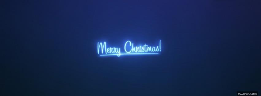 Photo Blue Merry Christmas Facebook Cover for Free