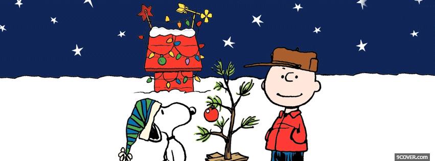 Photo Snoopy Christmas Facebook Cover for Free
