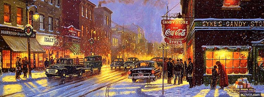 Photo Christmas City Facebook Cover for Free