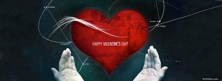Photo Heart In Hands Valentines Day Facebook Cover for Free