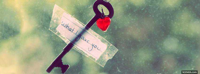 Photo Love Key Valentine Facebook Cover for Free