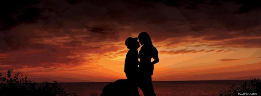 Photo Beautiful Sunset Love Valentine Day Facebook Cover for Free