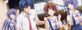 manga clannad girls and boy facebook cover