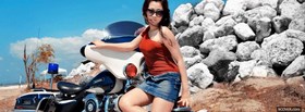 girl outside with motorcycle facebook cover